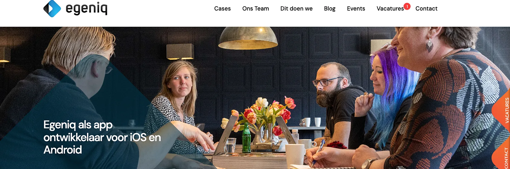 Screenshot Egeniq website