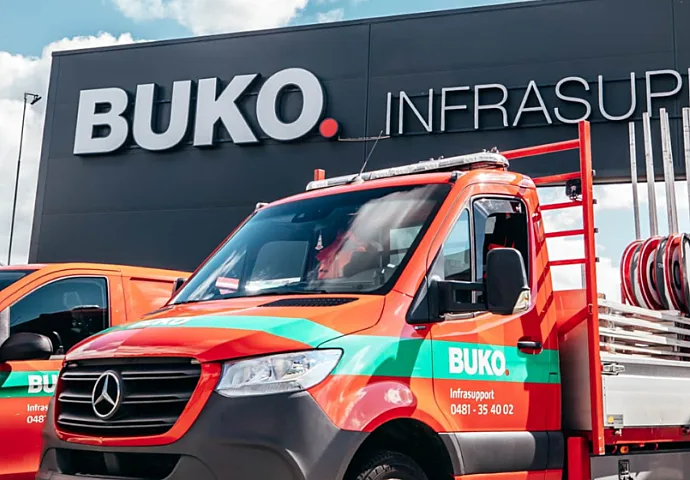 BUKO Infrasupport bestelbussen met verkeersborden